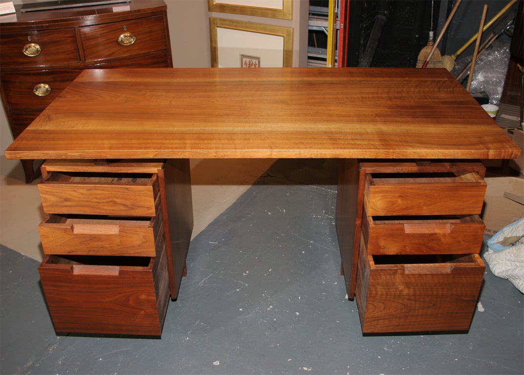 American Double Pedestal Desk  By George Nakashima