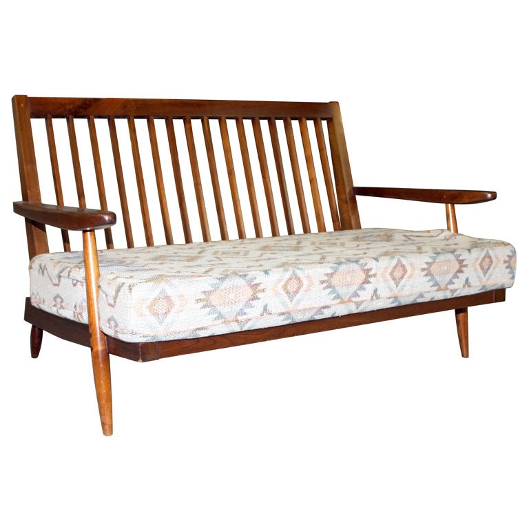 George Nakashima Studio Spindle Settee For Sale