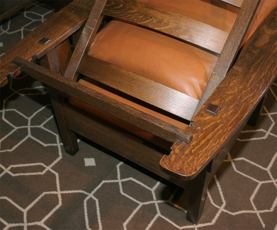 American L&JG Stickley Mission Reclining Morris Chair For Sale