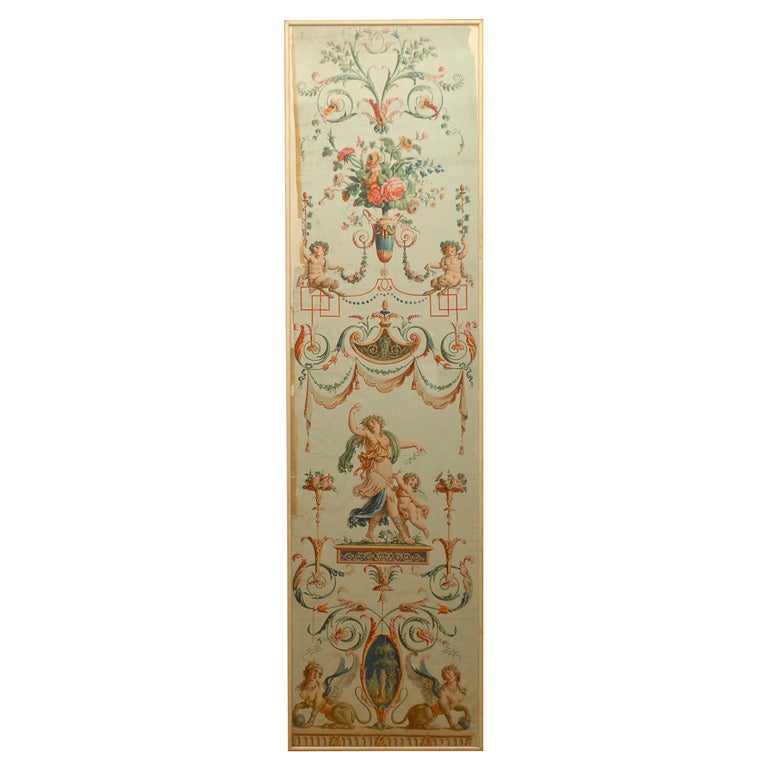 18th Century  French  Wallpaper Panel For Sale