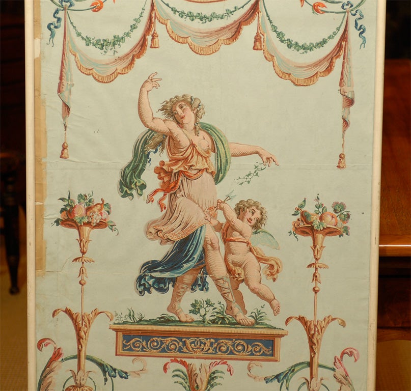18th Century and Earlier 18th Century  French  Wallpaper Panel For Sale