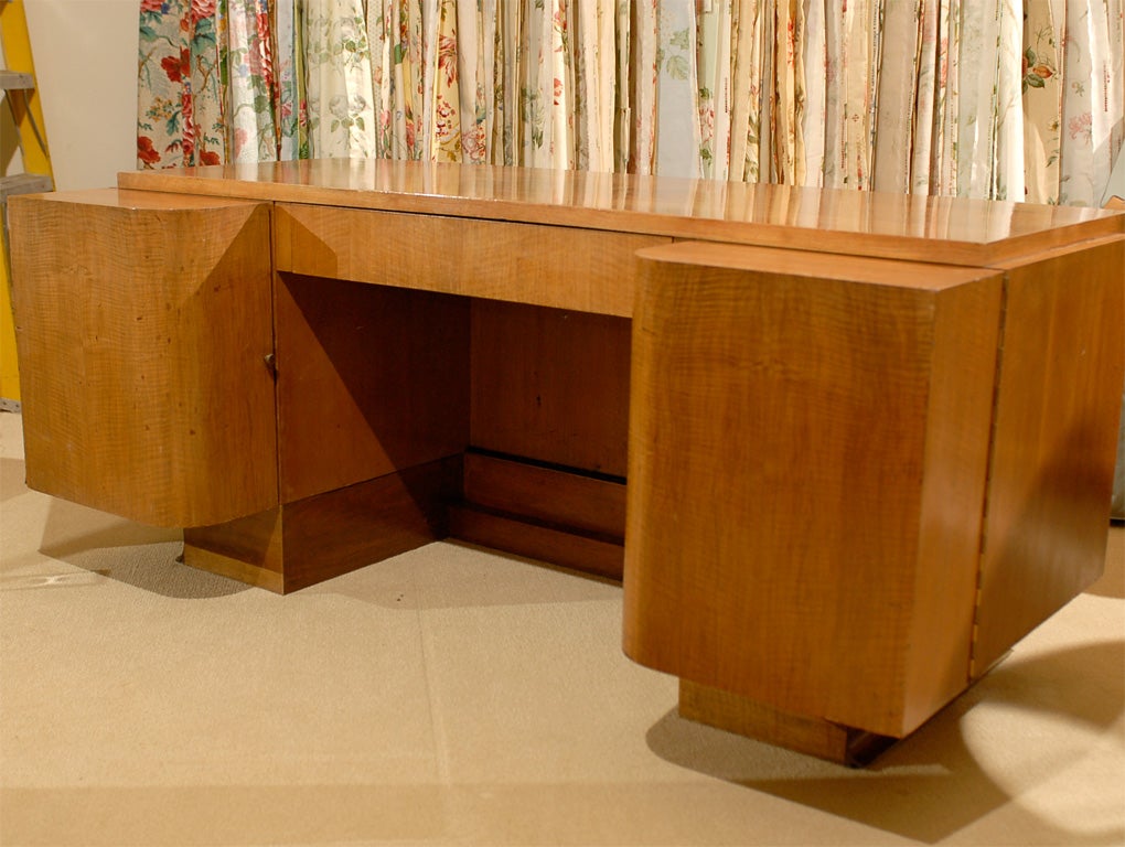 Large 1960's Desk in Satinwood 2