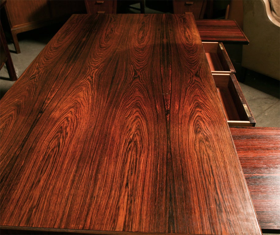 Danish Modern Rosewood Desk In Good Condition In Hudson, NY