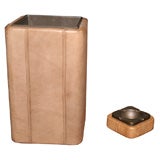 Pigskin Waste Basket and Ashtray by DeSede