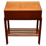 Teak Sewing Box on Stand