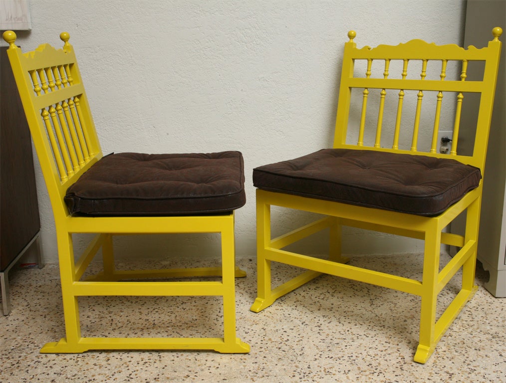 Spanish 60's Mustard Lacquered Chairs