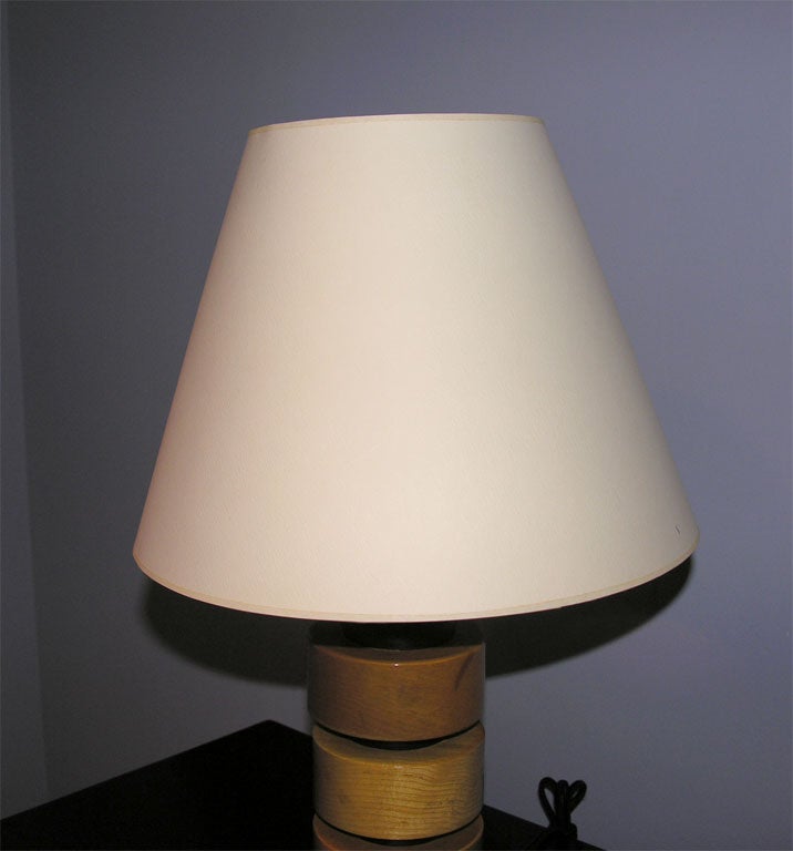 Pair of Stacked Wood Lamps 3