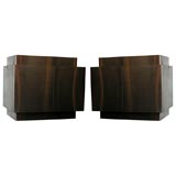 Pair of Stainless Steel Square Sconces