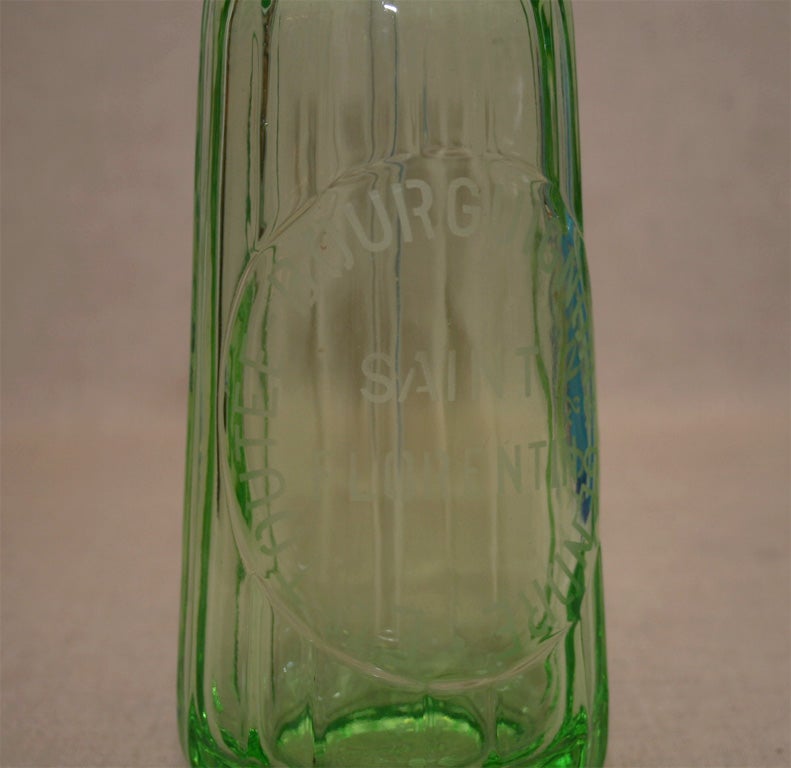 20th Century Vintage Colored-Glass Cafe Soda Bottles, France, c. 1930