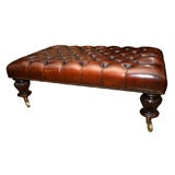 Tufted Leather Ottoman Coffee Table, England