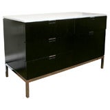 Classic Florence Knoll credenza with marble top and chrome base
