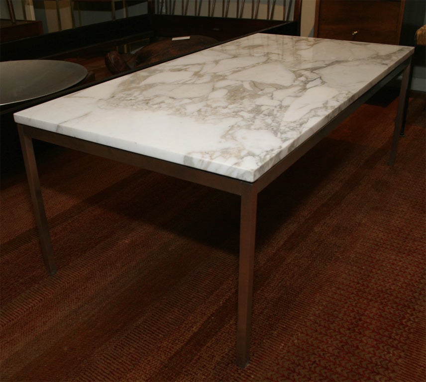 Marble Classic Florence Knoll marble and stainless steel coffee table