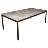 Classic Florence Knoll marble and stainless steel coffee table