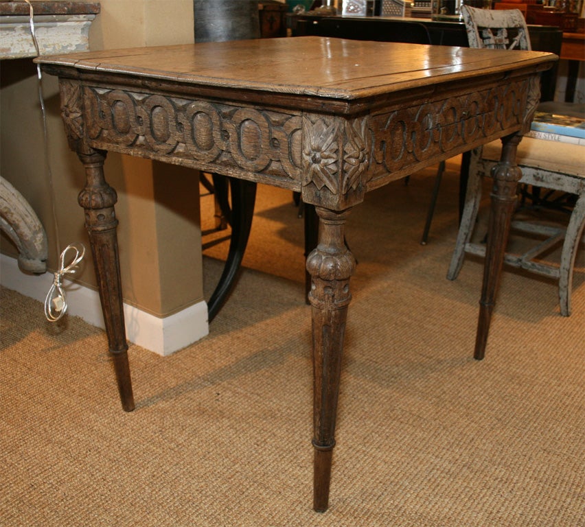 Carved Oak Side Table