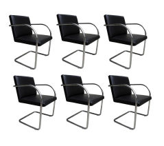 Set of Six "Brno" Chairs  by Mies van der Rohe for Knoll