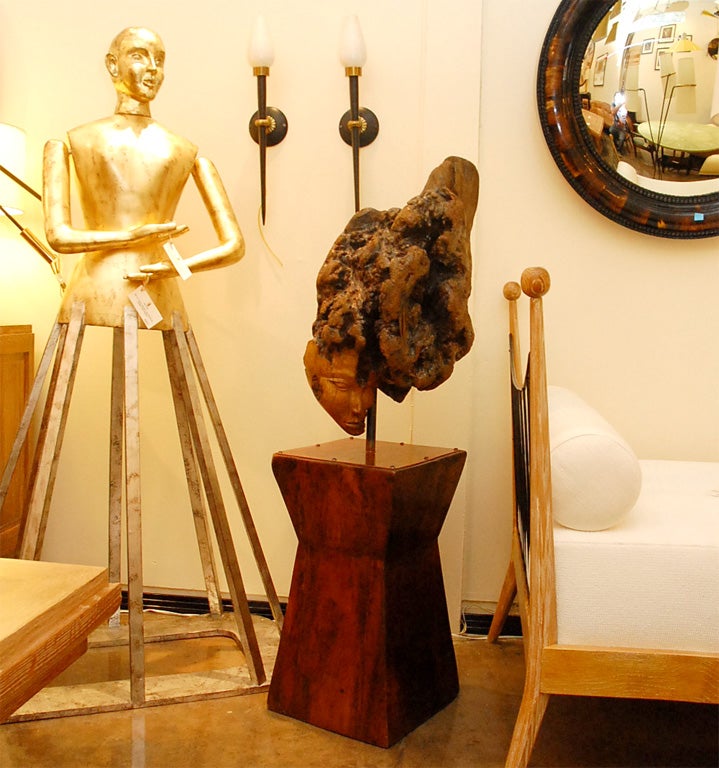 Mid-Century Modern Sculpture de racines avec piédestal de Laurie Tucker en vente