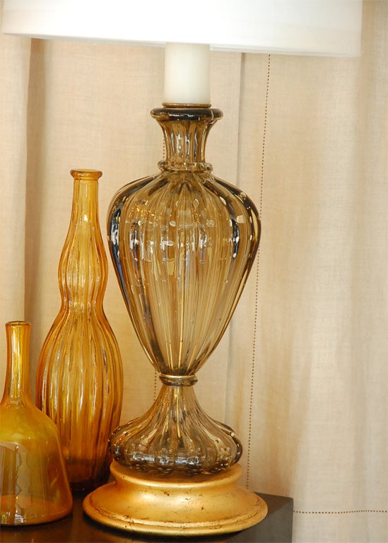 Italian Single Murano Glass Table Lamp by Seguso For Sale