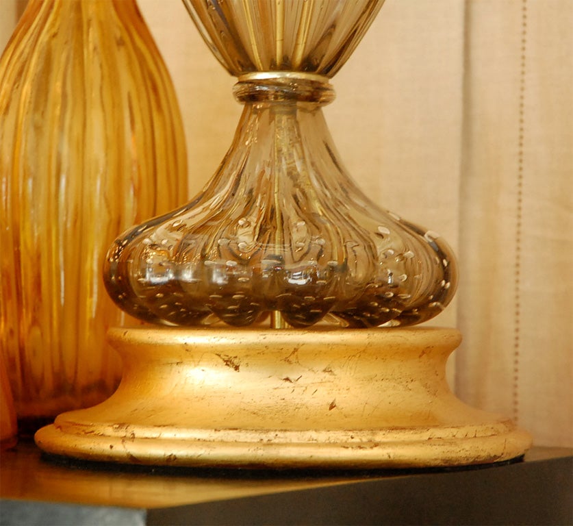 Lampe de bureau simple en verre de Murano par Seguso Bon état - En vente à Cathedral City, CA