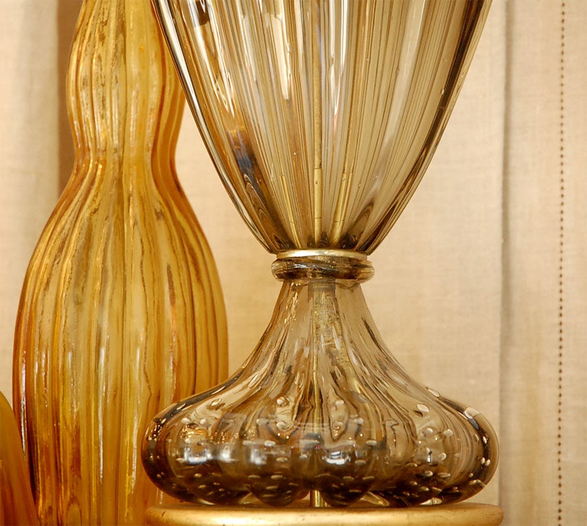 Milieu du XXe siècle Lampe de bureau simple en verre de Murano par Seguso en vente