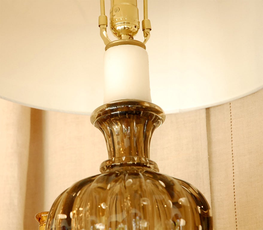 Single Murano Glass Table Lamp by Seguso For Sale 1