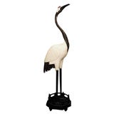Vintage C. 1996  80 inchTall Crane made of Bone and Wood