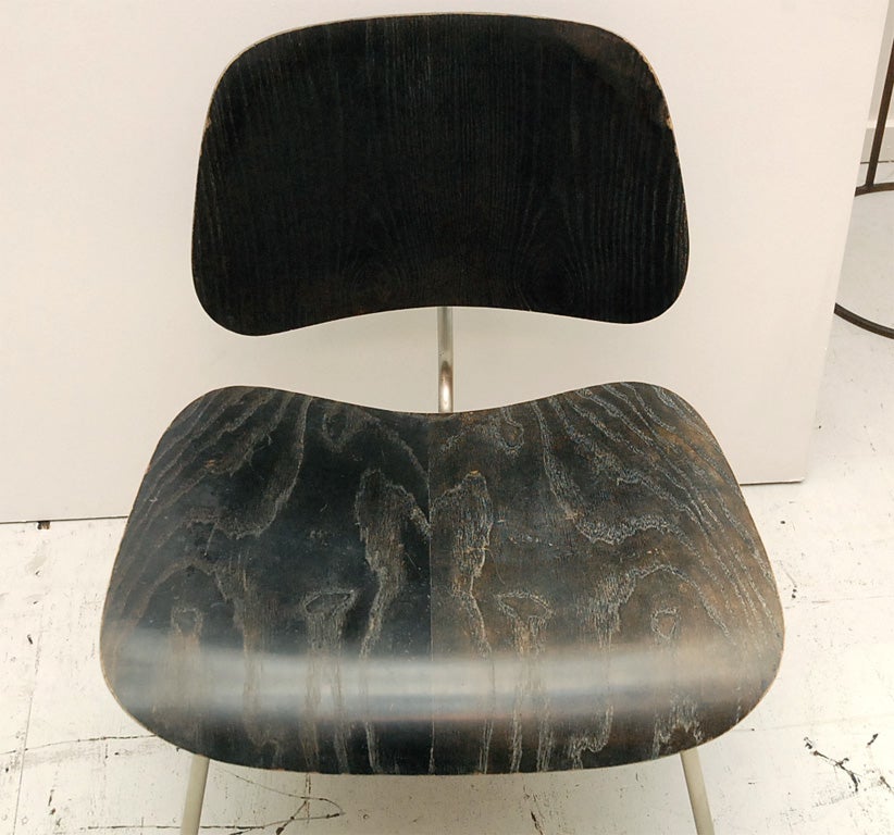 Mid-20th Century Black aniline dye, Evans label,  Eames LCM in Ash.