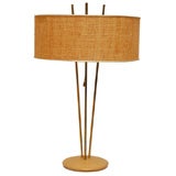 Vintage Gerald Thurston for Lightolier lamp with seagrass shade