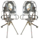 Vintage Pair of Swiss Army Lights, Industrial look