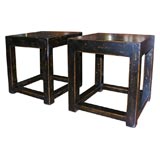 Pair of Chinese Black Lacquer Occasional Tables