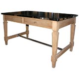 Oak Desk With Nickel Plated Trim