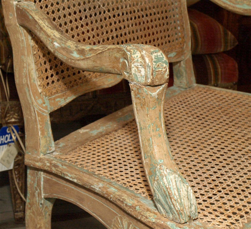18th Century and Earlier Regence Cane Fauteuil For Sale