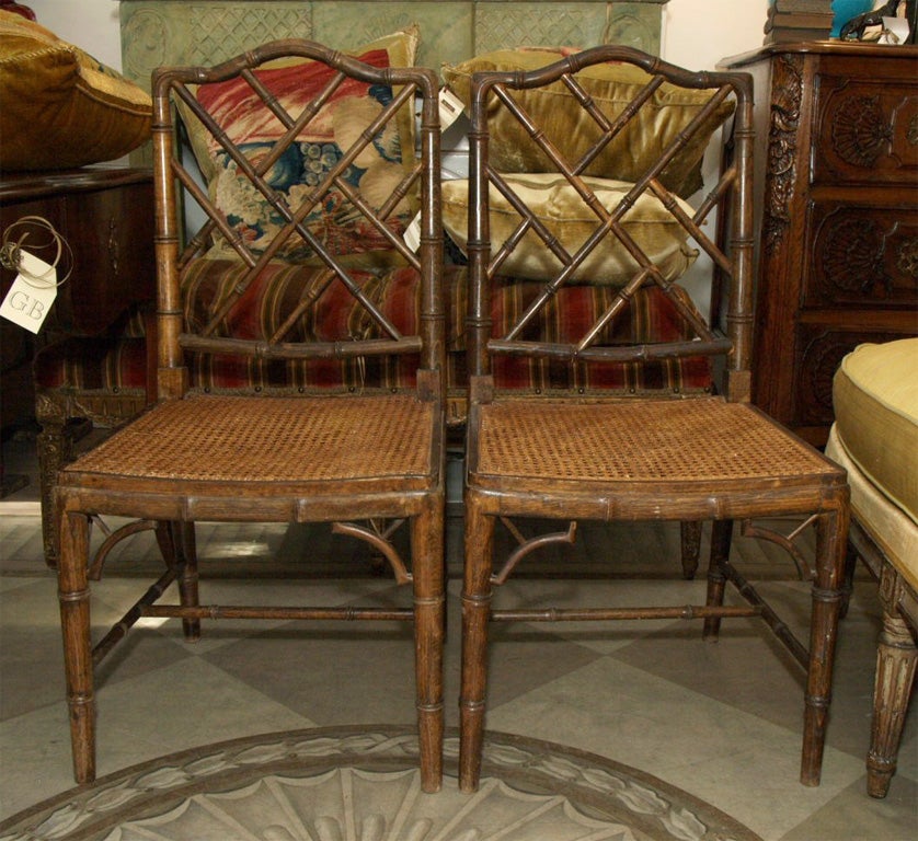Pair Chippendale Style Chairs