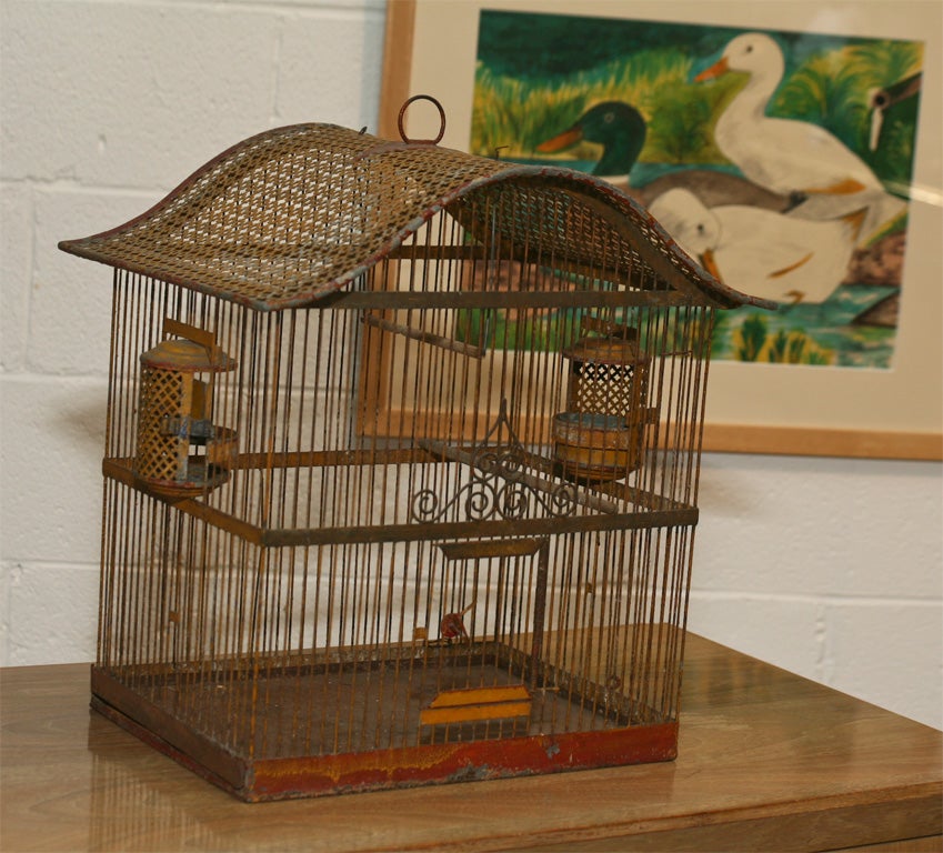 French Painted Iron Birdcage