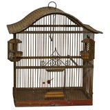 Vintage Painted Iron Birdcage