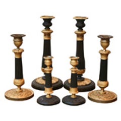 Collection of Charlies X Gilt and Patinated Bronze Candlesticks 8