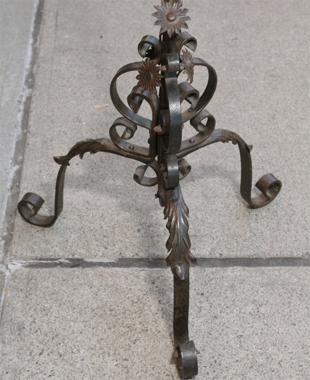 19th Century Italian Wrought Iron Floor Lamp