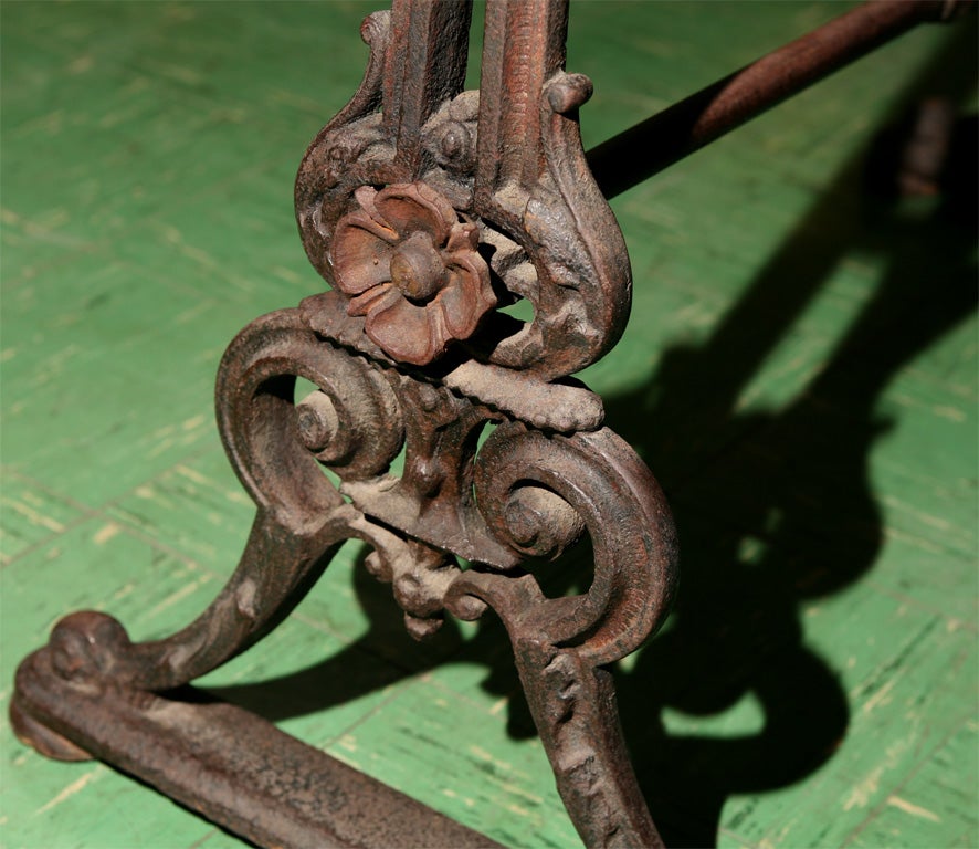 19th Century Cast Iron and Specimen Marble Topped Console Table For Sale 1