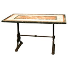 19th Century Cast Iron and Specimen Marble Topped Console Table 2