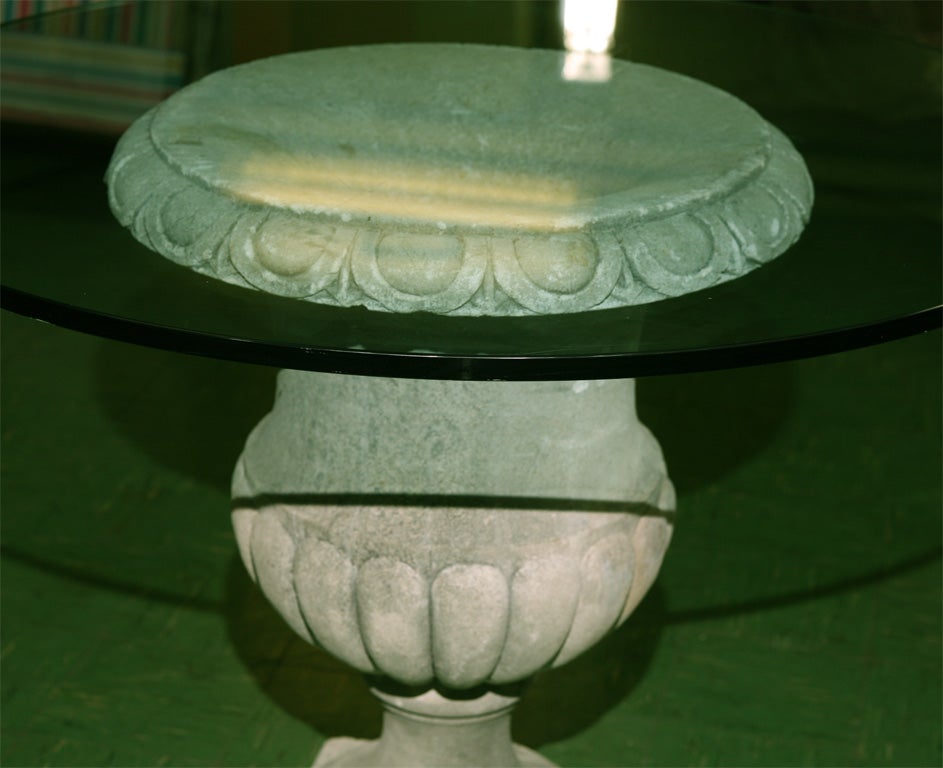 Unknown Carved Vicenza Stone Urn Center Table For Sale