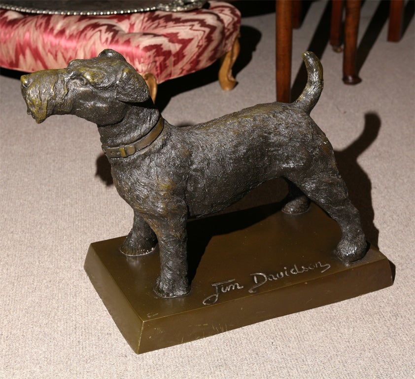 20th Century Jim Davidson bronze dog