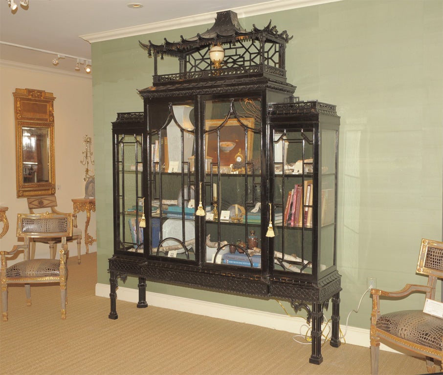 20th Century Chinese Chippendale Cabinet on Stand 2