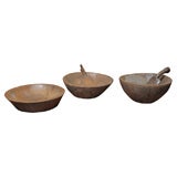 Primitive teak bowls