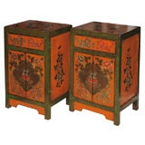 Antique Pair of Painted Chests