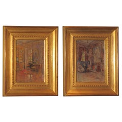 An Important Pair of Small 19th Century Oil Paintings