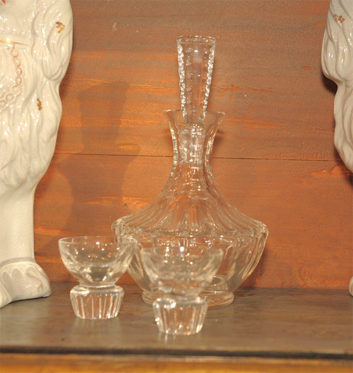 Czech An Elegant Art Deco Crystal Decanter Set