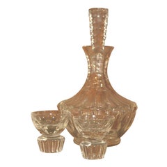 An Elegant Art Deco Crystal Decanter Set