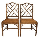 Antique Pair of Chippendale Style Side Chairs