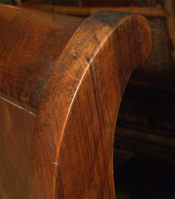 French Walnut Sleigh Bed 2