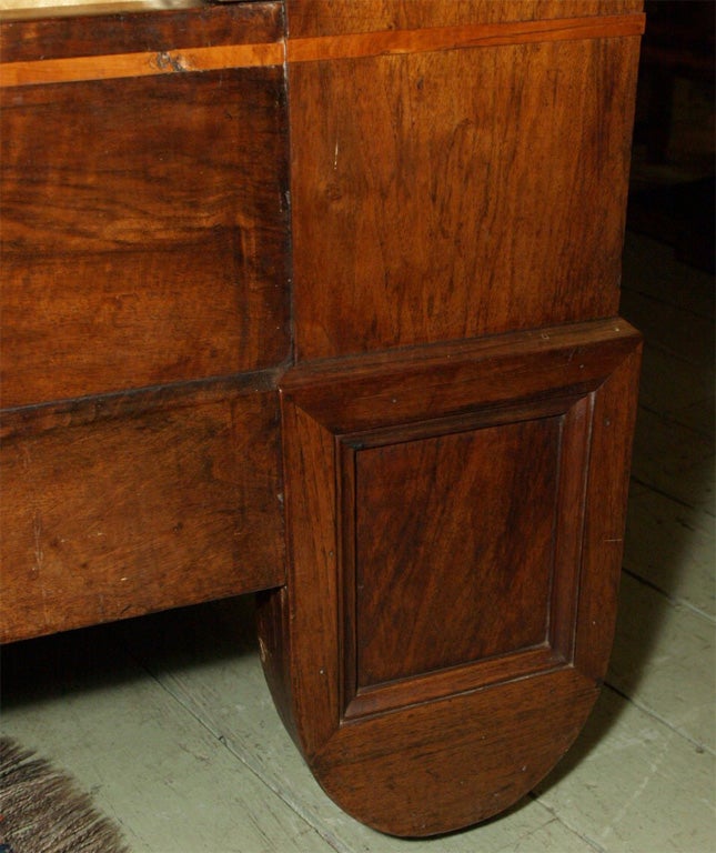 French Walnut Sleigh Bed 3