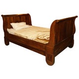 Antique French Walnut Sleigh Bed